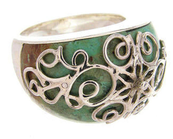 Southwestern Silver and Turquoise Jewelry Ring Size 6-1/4 YS61038
